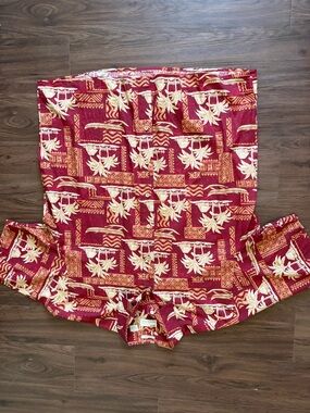 Men's Red Tropical Print Dress Shirt